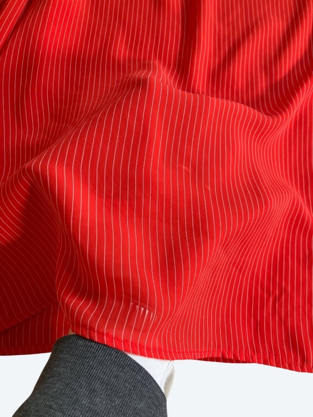 Topson Downs Red & White Striped Womens Blouse Large Polyester Puff Sleeve - Picture 12 of 15